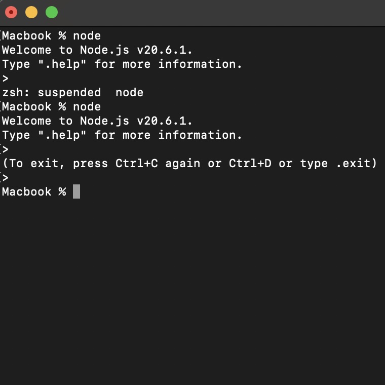 How to Exit Node Prompt on Mac Terminal